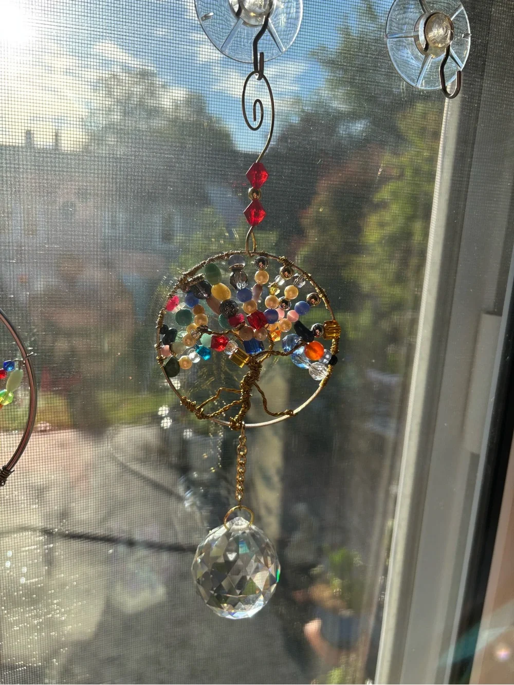 Hand Crafted Tree of Life Sun Catcher Multicolor with Beautiful Crystal Prism - Picture 3 of 7